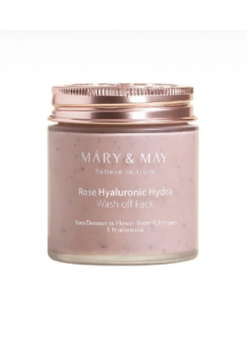 MARY & MAY - Rose Hyaloronic Hydra Wash Off pack - ílová pleťová maska 125g