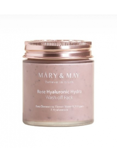 MARY & MAY - Rose Hyaloronic Hydra Wash Off pack - ílová pleťová maska 125g
